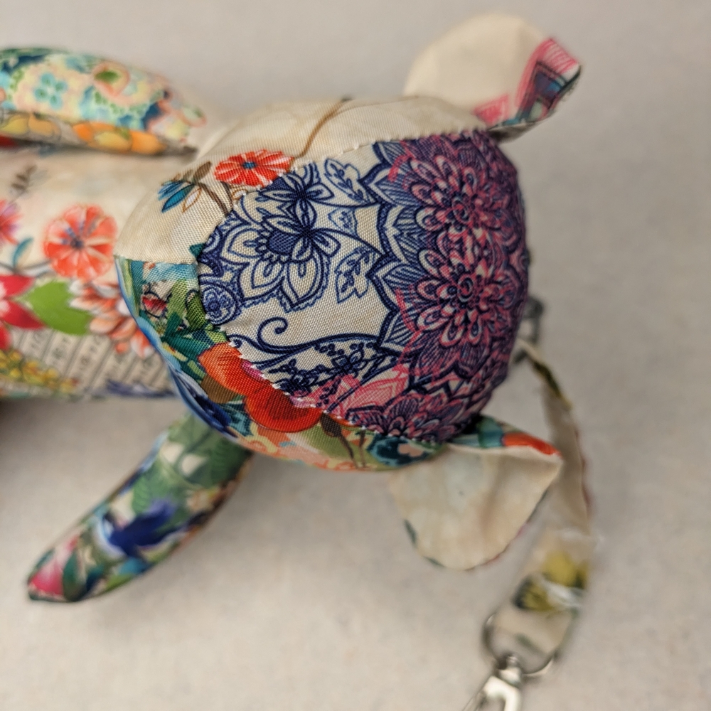 Johnny Was NWT Floral Patchwork UMBRELLA Hidden in a Teddy Bear Case with Clip! - Picture 11 of 11